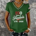 thumbnail image 2 of Short Sleeve Tops for Women Casual 250Th Anniversary Print V Neck 250Th Anniversary Tshirt Patriotic Tee Summer Womens Tshirts Blackish Green XXL, 2 of 4