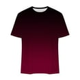 thumbnail image 4 of QQAMB Mens Gradient T-Shirt Short Sleeve Ombre Color Crewneck Shirt Slim Fit Casual Sports Tee Lightweight Summer Basic Tops Red 4XL, 4 of 5
