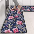 thumbnail image 2 of Kitchen Rugs Sets Of 2,Pioneer Flower Floral Print Pattern Anti Fatigue Kitchen Mat Rugs Non Slip Washable,Decorative Kitchen Floor Mats for Kitchen,Sink,Laundry,17"x47"+17"x47", 2 of 5