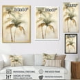 thumbnail image 4 of Designart "Vintage Tranquil Minimalist Tropical Palms" Palms & Palm Trees Floater Framed Canvas Art Print, 4 of 5