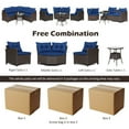 thumbnail image 6 of Spaco 4 Pieces Patio Rattan Furniture Set of Cushioned Sofa and Glass Table, Furniture Set with Thickened Seat and Back Cushions, Furniture Set for Outdoor as Garden, Patio, Navy, 6 of 9