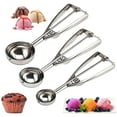 thumbnail image 1 of Cookie Scoop Set 3 PCS, with Trigger Large-Medium-Small Size for Kitchen Family Ice Cream Cookie Cupcake Muffin Meatbal Multipurpose tainless Steel Ice Cream Scooper, 1 of 7