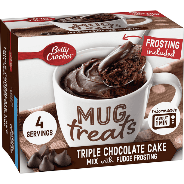 Betty Crocker Mug Treats, Triple Chocolate Cake, 4 Count, 12.5 oz