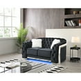 thumbnail image 6 of Glory Sapphire Black Velvet Loveseat With LED Accent Lighting, 6 of 7