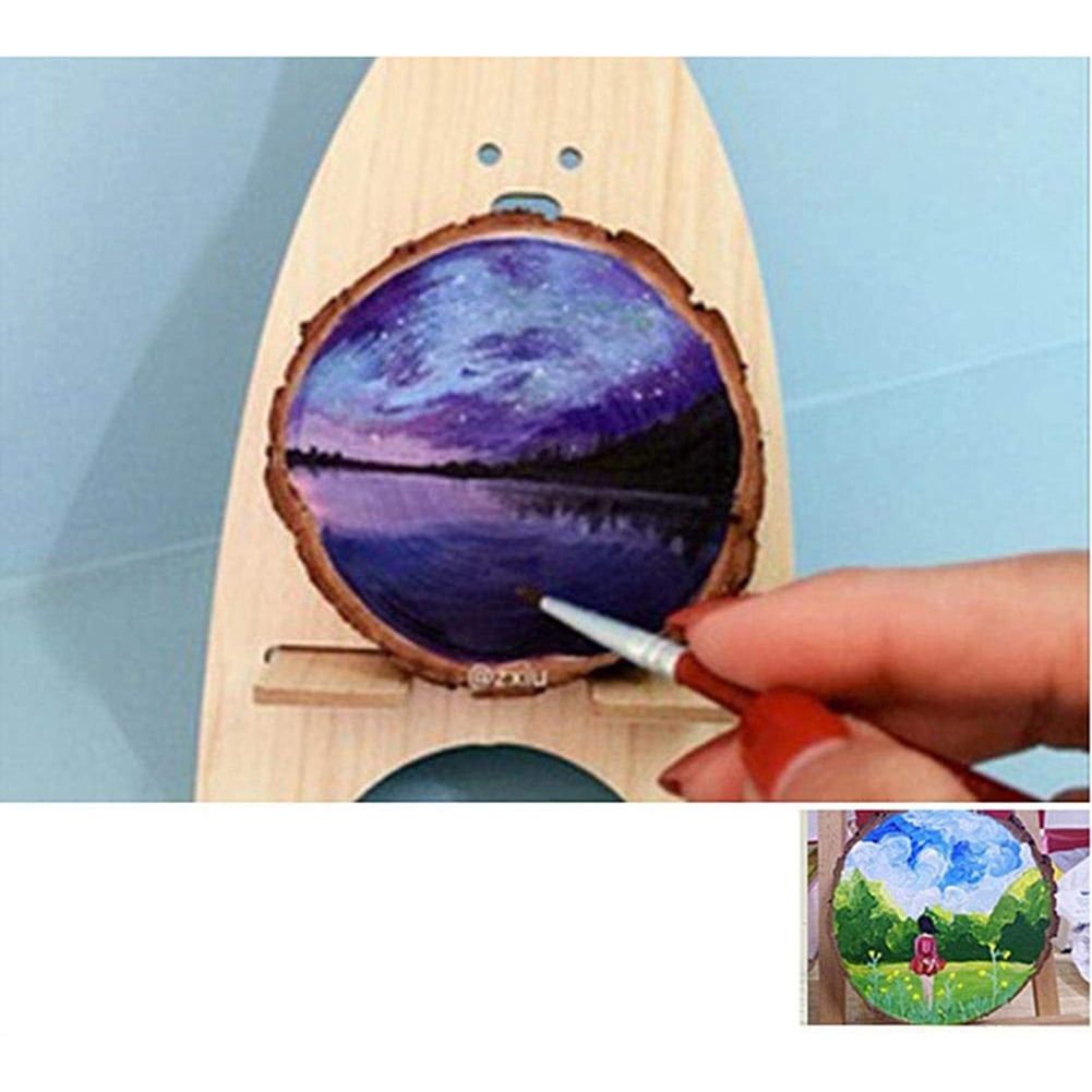 40 Pack Unfinished Wood Slices Keychain Blank Hand-Painted Wooden Keychain Christmas Pendant DIY Wood Keychain