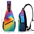 thumbnail image 2 of Full Print Chest Bag 8×15in Outer Large Bag On Both Sides Of Mesh Bag Inside Pocket Design Sponge Pad Shoulder Strap DarkOrchid Tie Dye Background Rainbow Colors (2), 2 of 8