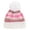 White, variant on Girls' Snowflake Fleece Lined Winter Beanie Hat with Faux Fur Pom