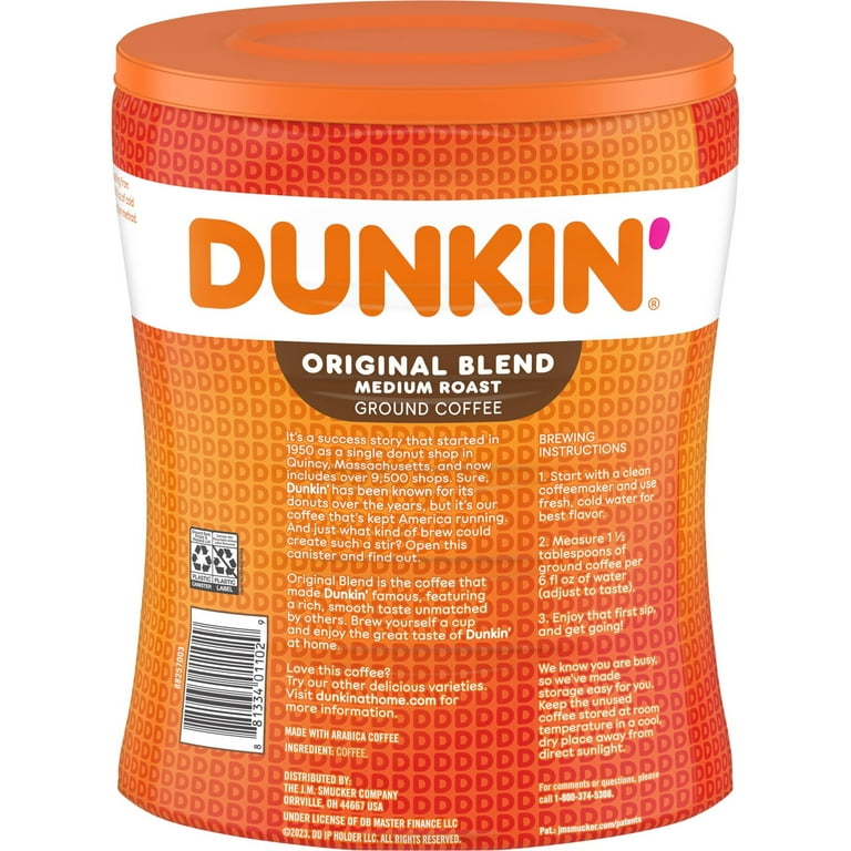 Original Blend Coffee, Dunkin Original, 30 oz Canister Original Blend Coffee, Dunkin Original, 30 oz Canister