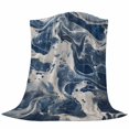 thumbnail image 6 of Marble Blue White Blanket Soft Cozy Warm Throw Blanket for Couch, Plush Fuzzy Flannel Fleece Blankets for Sofa, Vintage Abstract Artwork Bed Blankets Lightweight Gifts for Women, 50"x60", 6 of 9
