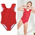 thumbnail image 2 of REORIAFEE Girls Two Piece Swimsuits with Cover up Age 8-14 Years Polka Print Beachwear Swimwear Wide Strap Bathing Suits High Waist Quick Dry 2024 Fashion Clothing, 2 of 9