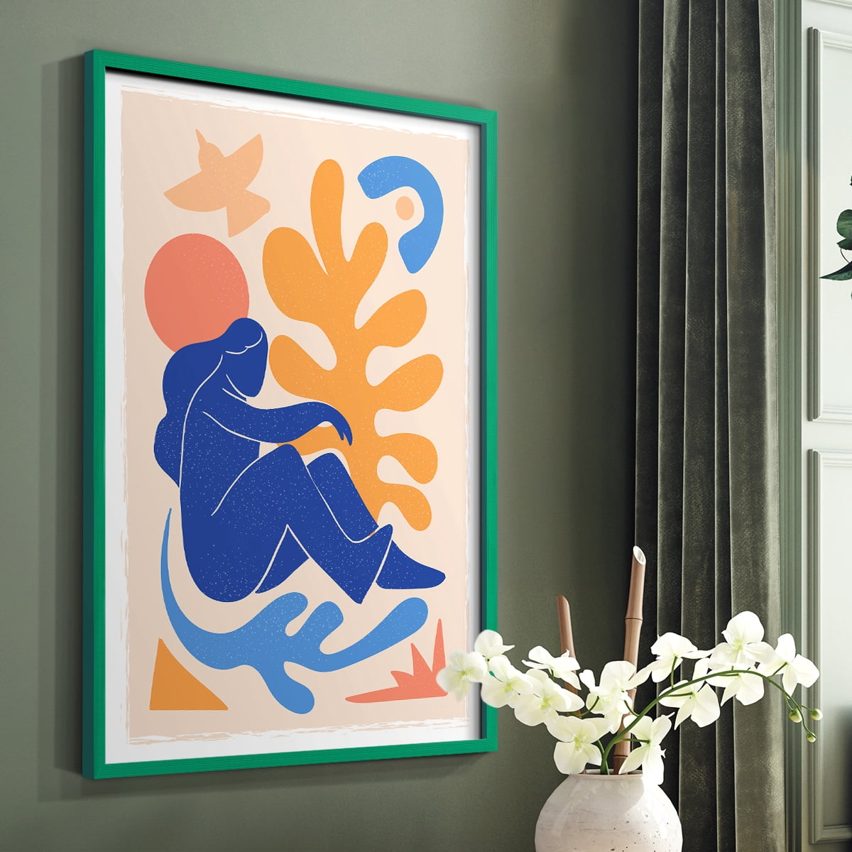 Matisse CCCLXII in Green Solid Wood 8 x 10 Framed Print
