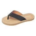 thumbnail image 6 of Rokment Flip Flops Beach Sandals for Women Indoor and Outdoor Waterproof Water Swim Pool Flat Thongs Slippers Casual Dress Slip on Slides Summer Shoes Black Size 6.5, 6 of 7