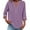 Purple, variant on WTOBBY Women's Loose Fit V-Neck Button Down 3/4 Sleeve Tops, Cute Solid Summer Beach Tee Shirts, Casual Linen Blouse for Comfortable Wear,Beige L