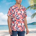 thumbnail image 5 of Daiia Japanese Cherry Blossoms Hawaiian Shirt for Men Gentle Cotton Regular Short Sleeve Casual-Large, 5 of 9