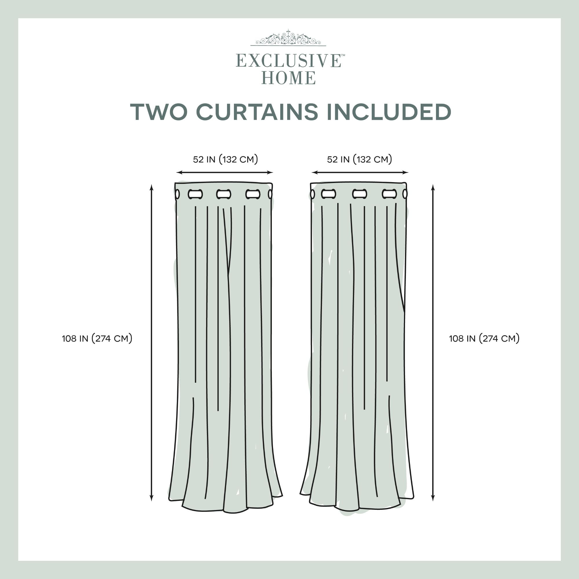 Set of 2 63x52 Catarina Layered Solid Blackout and Sheer Hidden Tab Top Curtain Panel White - Exclusive Home