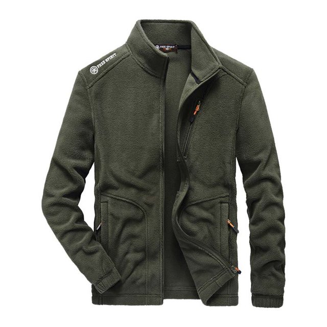 OmicGot Winter Fleece Jacket Men Military Windproof Tactical Coats Men Solid Color Zipper Army Combat Jackets