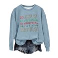thumbnail image 2 of Qiopertar Mode Femmes Décontracté Manches Longues Col Rond Imprimé Chandail en Molleton Hauts Blouse Offres de la Semaine Liquidation Moins de 5$ jusqu'à 90 % de Réduction, 2 of 5