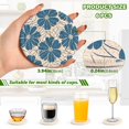 thumbnail image 3 of Flowers Floral 6 Pcs Drink Coasters with Holder Absorbent Coasters Woven Coasters for Drinks Table Desk Protection Home Decor, 3 of 7
