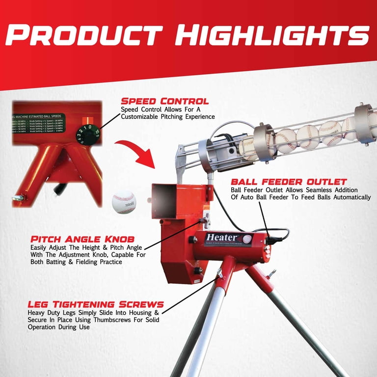Heater Sports Automatic Heavy Duty Baseball Pitching Machine with