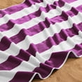 thumbnail image 4 of Great Bay Home Cotton Cabana Stripe Oversized Beach Towel  (40" x 70", Purple), 4 of 4