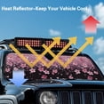 thumbnail image 5 of Uorisanigo Windshield Sun Shade for Wrangler JK JKU TJ, Foldable Pink Cherry Blossom Windshield Sunshade Blocks UV Rays, Sun Visor Shield Protector Compatible with Wrangler 1997-2018, 5 of 7