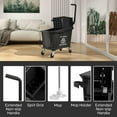 thumbnail image 3 of Resenkos 38 Quart Rolling Mop Bucket with Down Press Wringer on Wheels, Black, 3 of 7