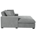 thumbnail image 3 of EUROCO 53.5"W Oversized Chaise Lounge Indoor,Corduroy Upholstered Sofa Bed with Throw Pillows , Armrests and Solid Wood Legs, Sleeper Chair- Plush Chair Bed for Living Room,Gray, 3 of 6