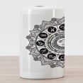 thumbnail image 3 of Zodiac Ceramic Toothbrush Holder, Astrology Houses in Mandala Pattern with Sun in Middle Art, Decorative Versatile Countertop for Bathroom, 4.5" X 2.7", Black Grey, by Ambesonne, 3 of 4