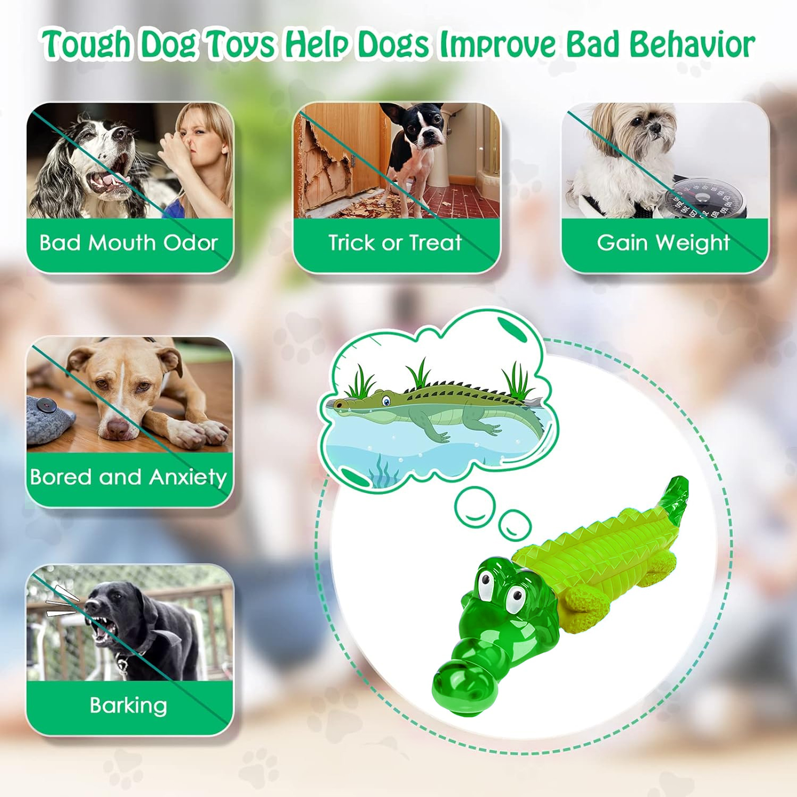 Pet Deluxe Crocodile Chew Toy for Aggressive Chewers photo 2