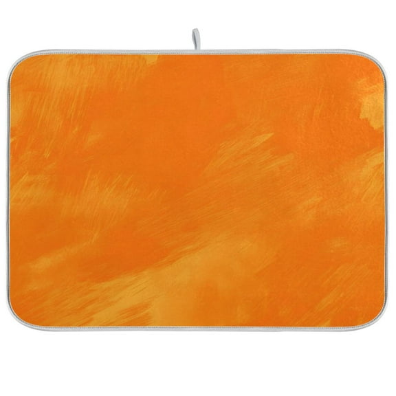 joogoo Orange Oil Pattern Dish Drying Mat Kitchen Counter Absorbent Drying Pad 18x24 in Drainer Rack