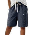 thumbnail image 6 of Cargo Shorts Women Only Moment Knee Length Shorts Women Chemical Fiber Blends Elastic High Waisted Casual Going Out Shorts Grey,3XL, 6 of 9