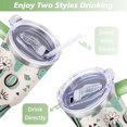 thumbnail image 5 of 40oz Cactus Seamless Pattern Stainless Steel Flip Straw Tumbler Spill Proof Travel Cup Double Wall Vacuum Insulated Coffee Mug with Top Handle, 5 of 6
