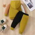 thumbnail image 4 of Baby Boy Fall Winter Clothes Toddler Boy Outfits Long Sleeve Patchwork Sweatshirt Tops Pants 2 Piece 6-12 Months 12-24 Months 2T 3T 4T 5T 6T 7T 8T 9T Children(Green,12-18 Months), 4 of 4