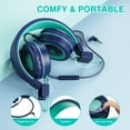 thumbnail image 7 of Kids Headphones, Seenda Wired Headphone for Kids,Foldable Adjustable Stereo Tangle-Free, 3.5MM Jack Wire Cord on-Ear Headphone for Children (Navy/Teal), 7 of 7
