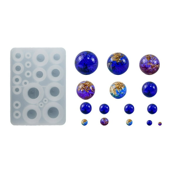 Milue Silicone Beads Mould Round Ball Mold for Epoxy Resin Mold DIY Jewelry Making