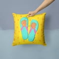 thumbnail image 2 of Carolines Treasures LD6150PW1414 Flip Flops Yellow Indoor & Outdoor Fabric Decorative Pillow, 2 of 4