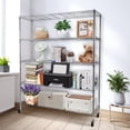 thumbnail image 2 of SYTHERS 5 Tier NSF Wire Shelf Shelving Unit, 59.06"D x 17.72"W x 70.87"H Adjustable Storage Metal Rack with Wheels, Ideal for Garage, Kitchen, Office Home and More, Chrome, 2 of 8