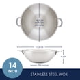 thumbnail image 2 of Rachael Ray Professional Stainless Steel Induction Wok, 14 Inch, Silver, 2 of 7