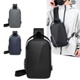 thumbnail image 1 of Bolsa mensajera para ciclismo exterior Bolsa de hombro USB de gran capacidad Poliéster Negro azul gris 12,6x8,27x3,94 pulgadas impermeable Ligera, 1 of 6