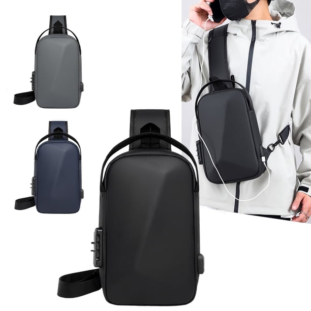 Bolsa mensajera para ciclismo exterior Bolsa de hombro USB de gran capacidad Poliéster Negro azul gris 12,6x8,27x3,94 pulgadas impermeable Ligera