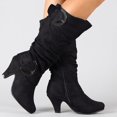 thumbnail image 4 of Gyexs High Heel Boots for Women Knee High Wide Calf Winter Long Boots Pointed Toe Dress Tall Slouchy Boots Z02 Black Size 9, 4 of 4