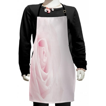 

Rose Kids Apron Pink Rose Close up with Soft Blur Focus Fresh Fragile Fragrance Smell Valentine s Day Boys Girls Apron Bib with Adjustable Ties for Cooking Baking Painting Pale Pink by Ambesonne