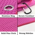 thumbnail image 2 of czcpp-2 Pack Tri-Fold Microfiber Towels Set with Carabiner Clip - Waffle Pattern Golf Towels for Bags - Outdoor Sports Towel Gifts (2 Pcs Pink + Gray), 2 of 4