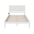 thumbnail image 3 of Leo & Lacey Solid Wood Queen Platform Bed with USB Charging Station in White, 3 of 8