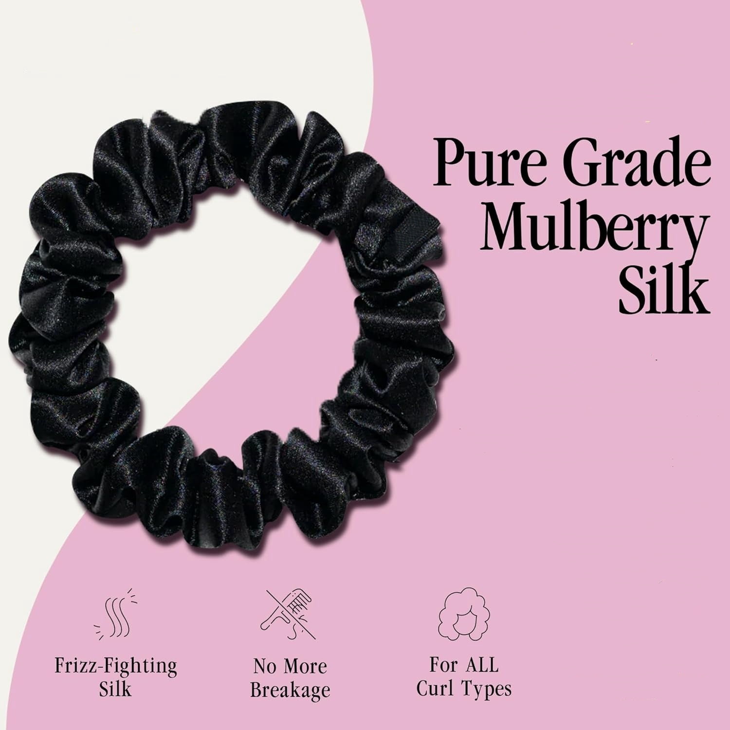 Midi Curly Hair Silk Scrunchies for Women