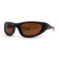thumbnail image 2 of Trendy Sport Wrap Soft Tip Plastic Beveled Thick Plastic Sunglasses Dark Brown, 2 of 4