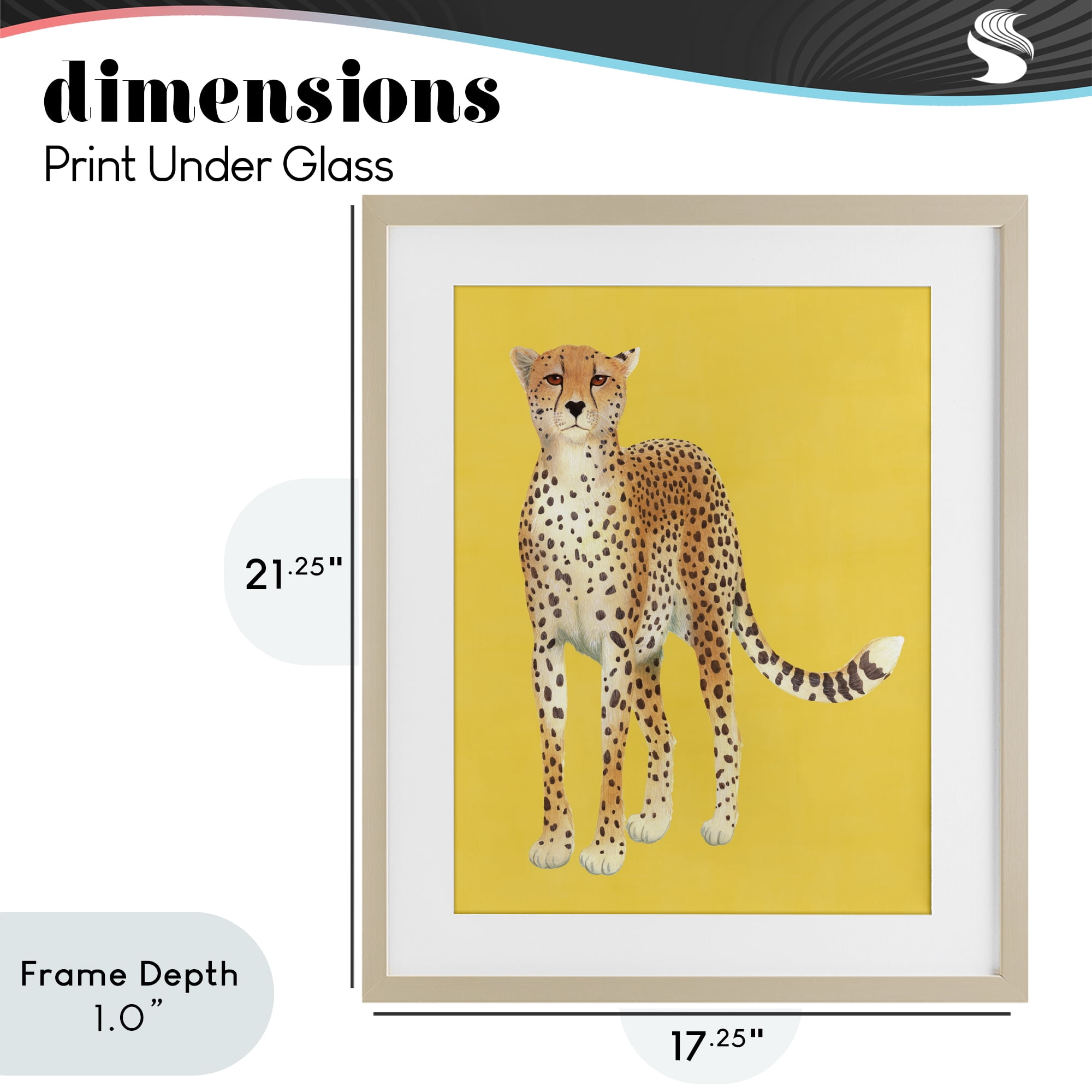 Stupell Industries Exotic Cheetah over Yellow Birch Framed Print Under Glass, design by Karolina Sato