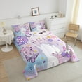 thumbnail image 4 of Erosebridal Purple Guitar Bedding King Comforter Set,Butterfly Disco Ball Comforter Sets King Size,Musical Notes Duvet Insert,Breathable Bling Room Decor,Reversible,3pcs, 4 of 8