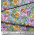 thumbnail image 3 of Soimoi polyester Crepe Fabric Leaves & Buttercup Floral Printed Fabric 1 Yard 42 Inch Wide, 3 of 3