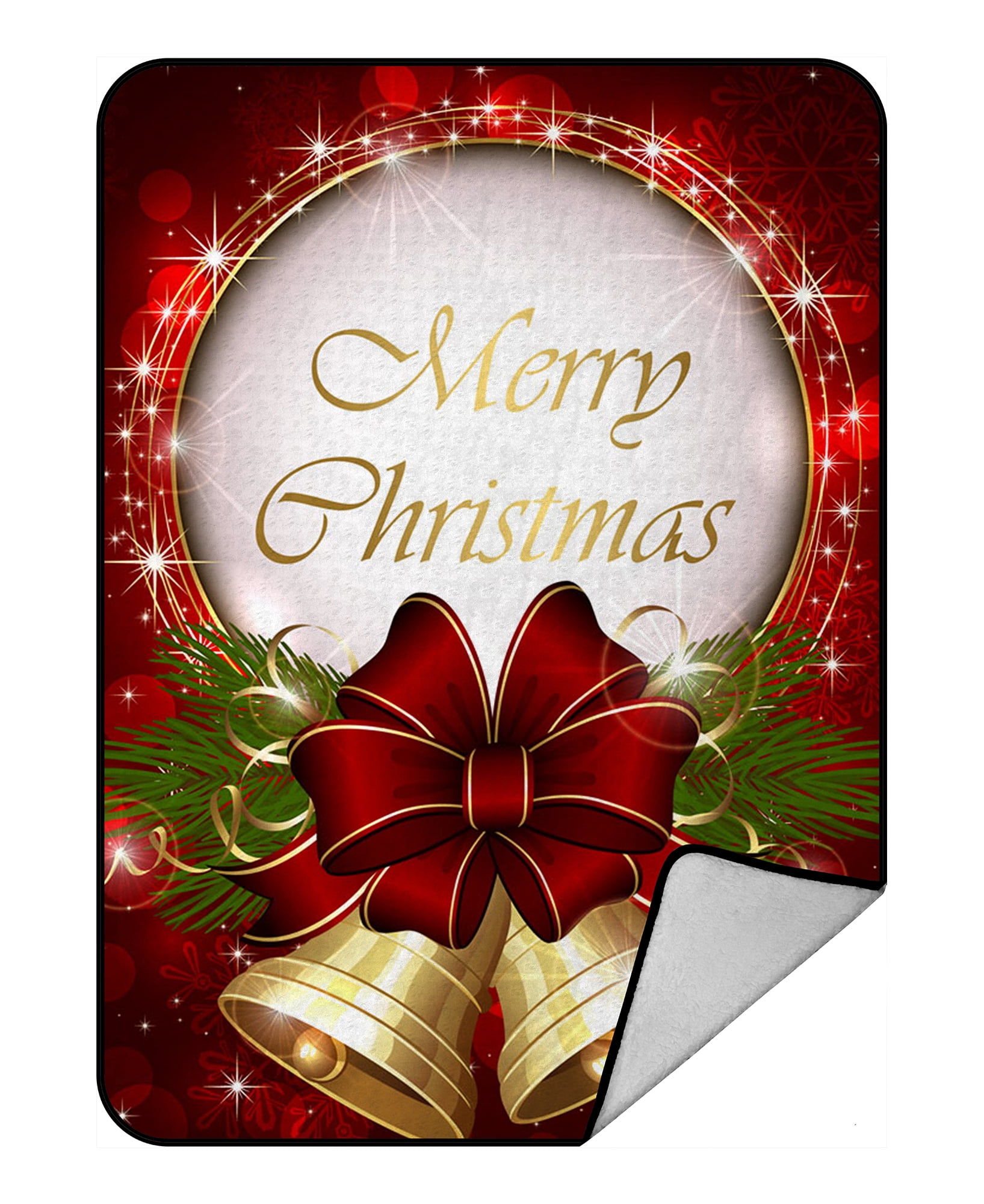 GCKG Merry Christmas Blanket Merry Christmas Fleece Blanket Crystal